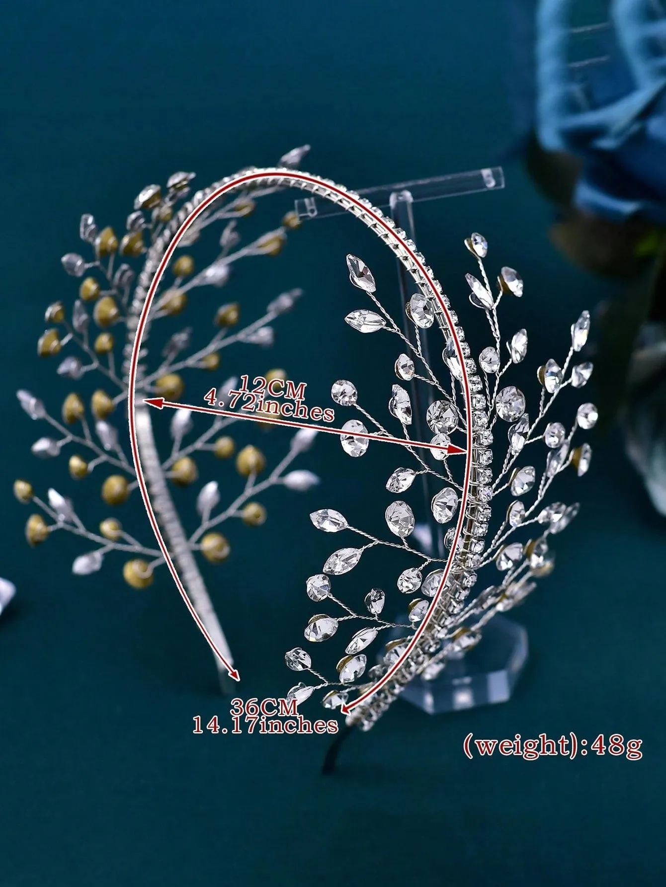 1pc Rhinestone Bridal Headband, Luxury Wedding Headpiece