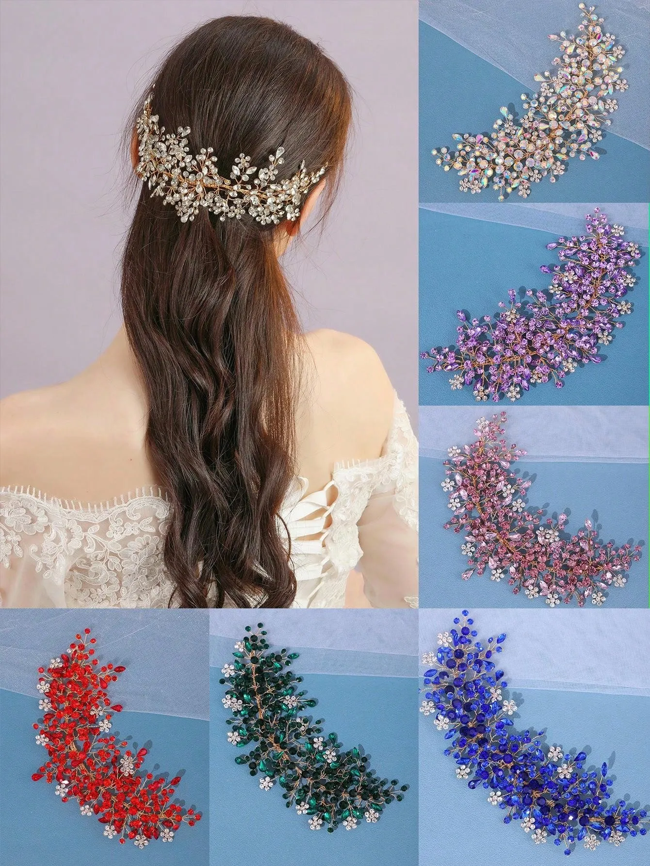 1pc Women's Elegant Rhinestone Headband, Handmade Luxurious Hair Accessory For Wedding, Party, Birthday & As A Gift Royal