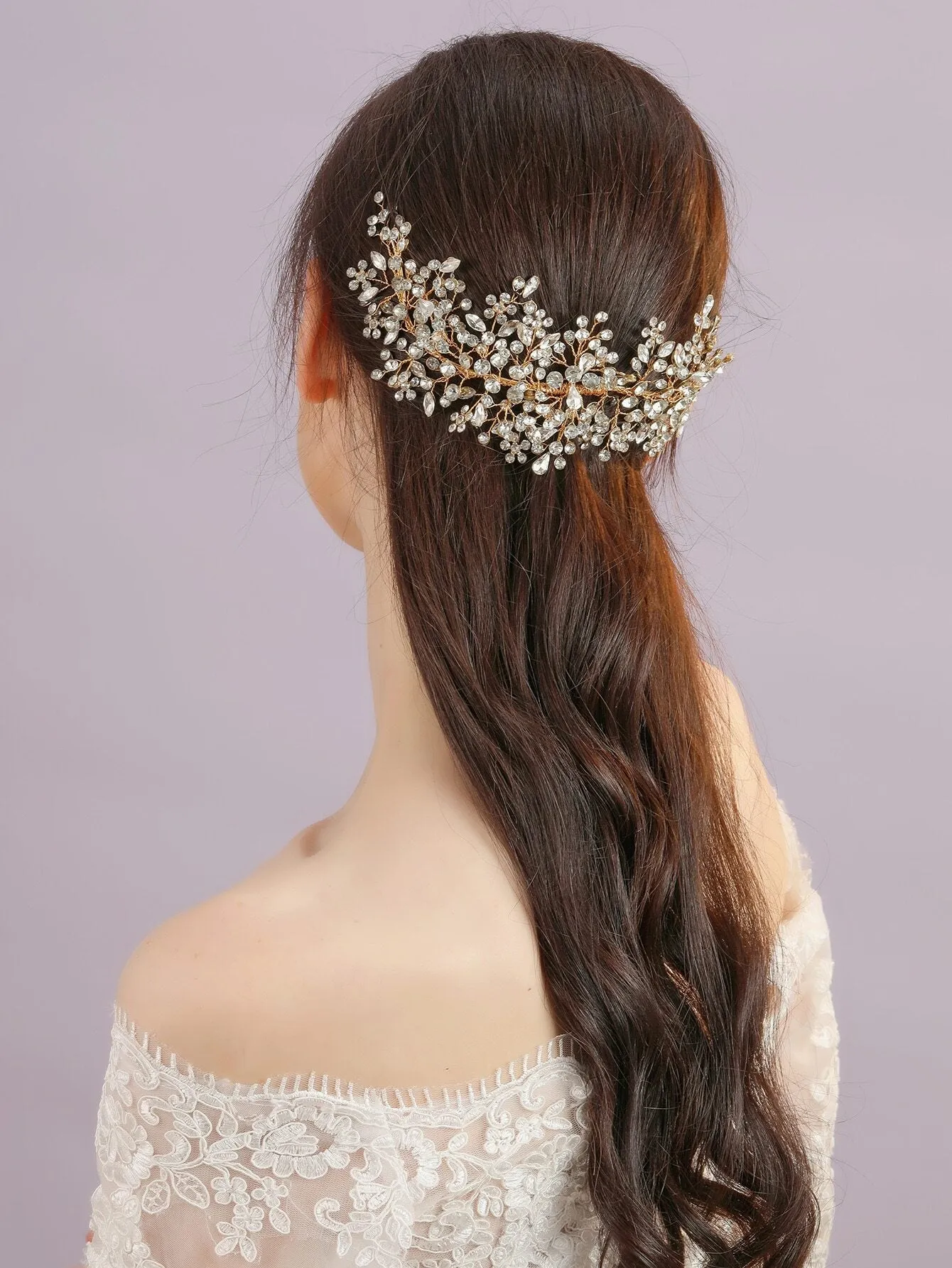 1pc Women's Elegant Rhinestone Headband, Handmade Luxurious Hair Accessory For Wedding, Party, Birthday & As A Gift Royal