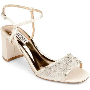 Badgley Mischka Womens Blaine Satin Jeweled Heels