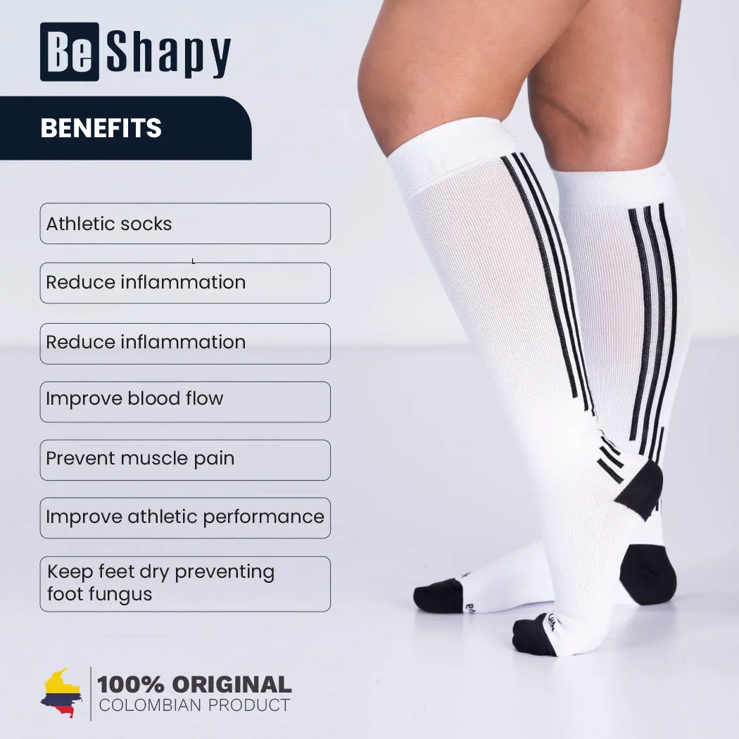 Be Shapy 2 Pack Calf Compression Unisex Athletic Sports Socks