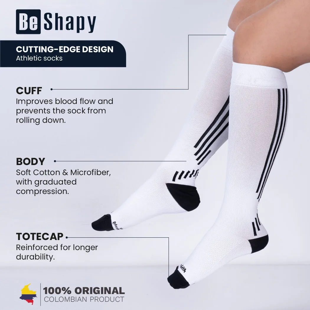 Be Shapy 2 Pack Calf Compression Unisex Athletic Sports Socks