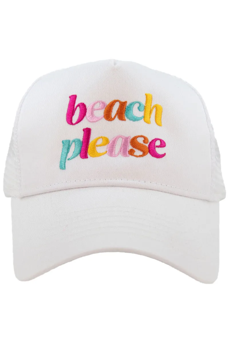 Beach Please (LOWER CASE) Foam Trucker Hat