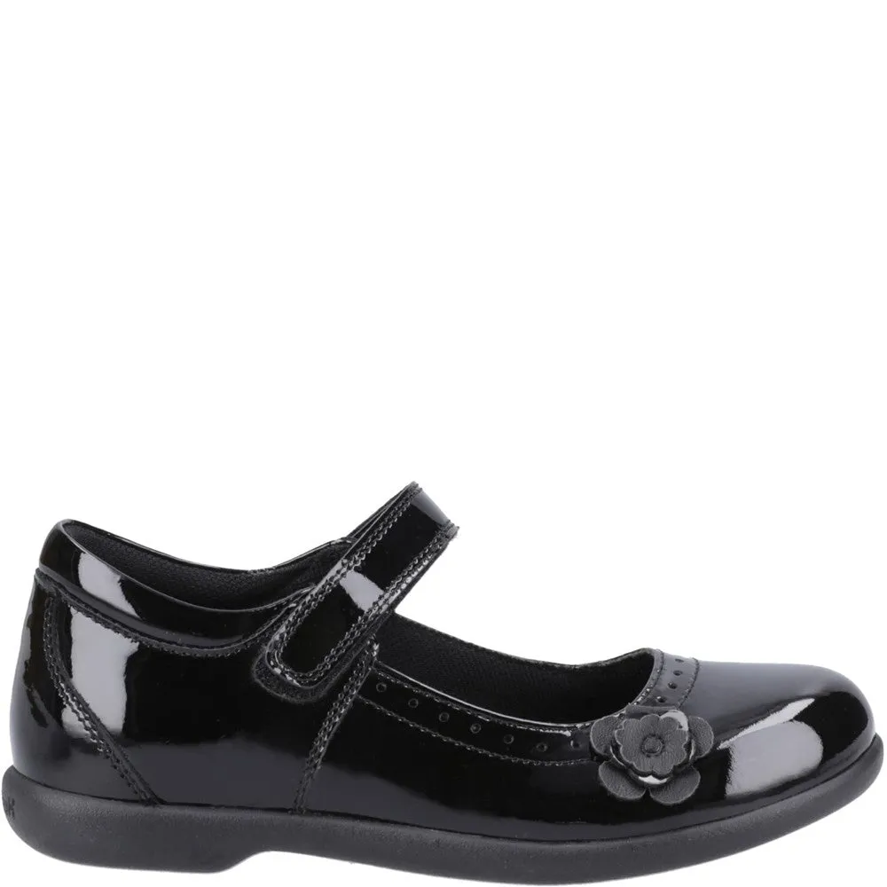 Black Bethany Patent Junior School Shoes