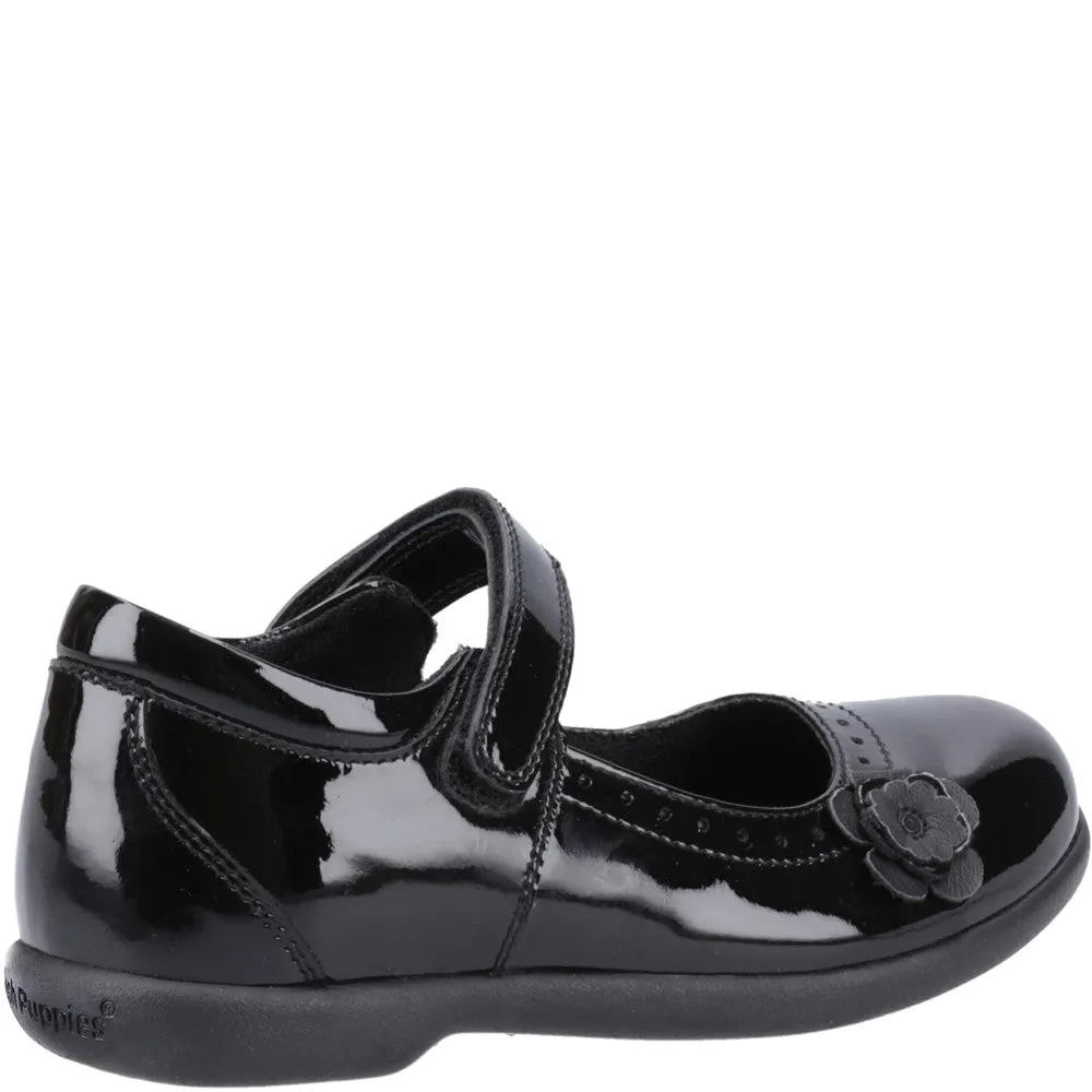 Black Bethany Patent Junior School Shoes