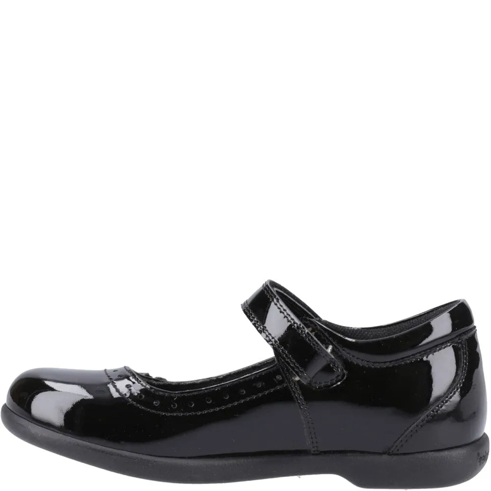 Black Bethany Patent Junior School Shoes