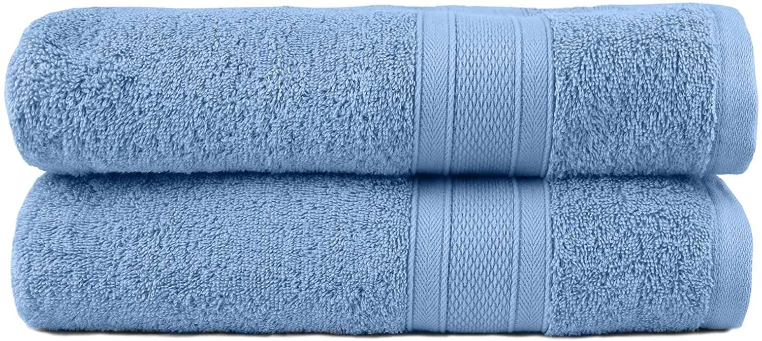 Blue Dobby Border Allure Bath Sheet 34x64" 1pc