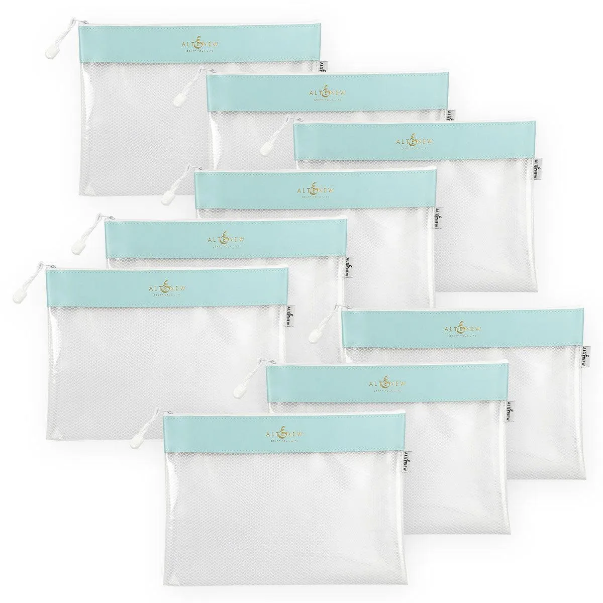 Blue Zip 'n' Stash Pouches Bundle (9 pcs)