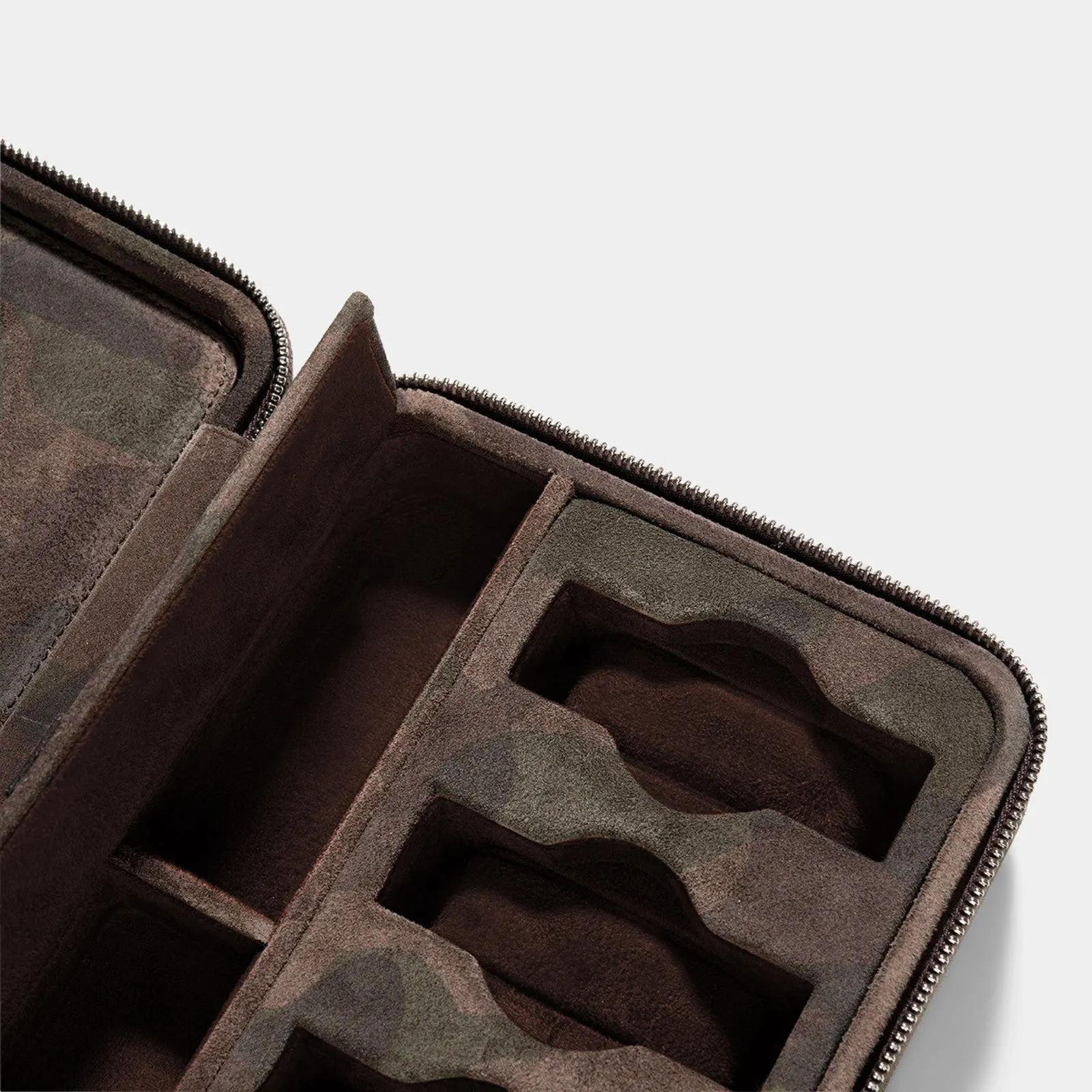 Brown Camo Suede Luxury Leather Watch Box