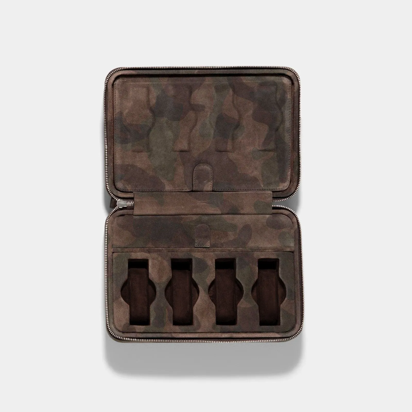 Brown Camo Suede Luxury Leather Watch Box