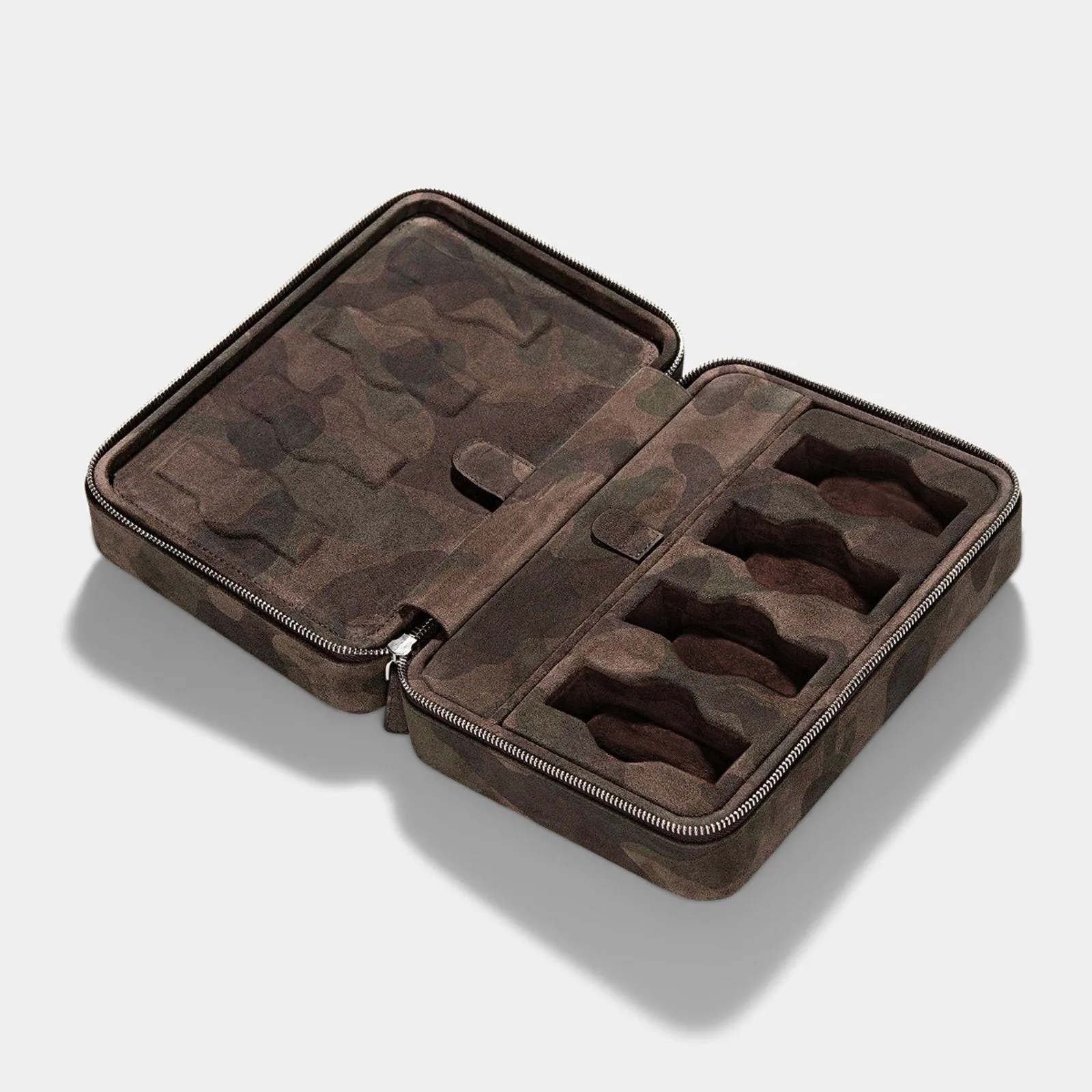 Brown Camo Suede Luxury Leather Watch Box