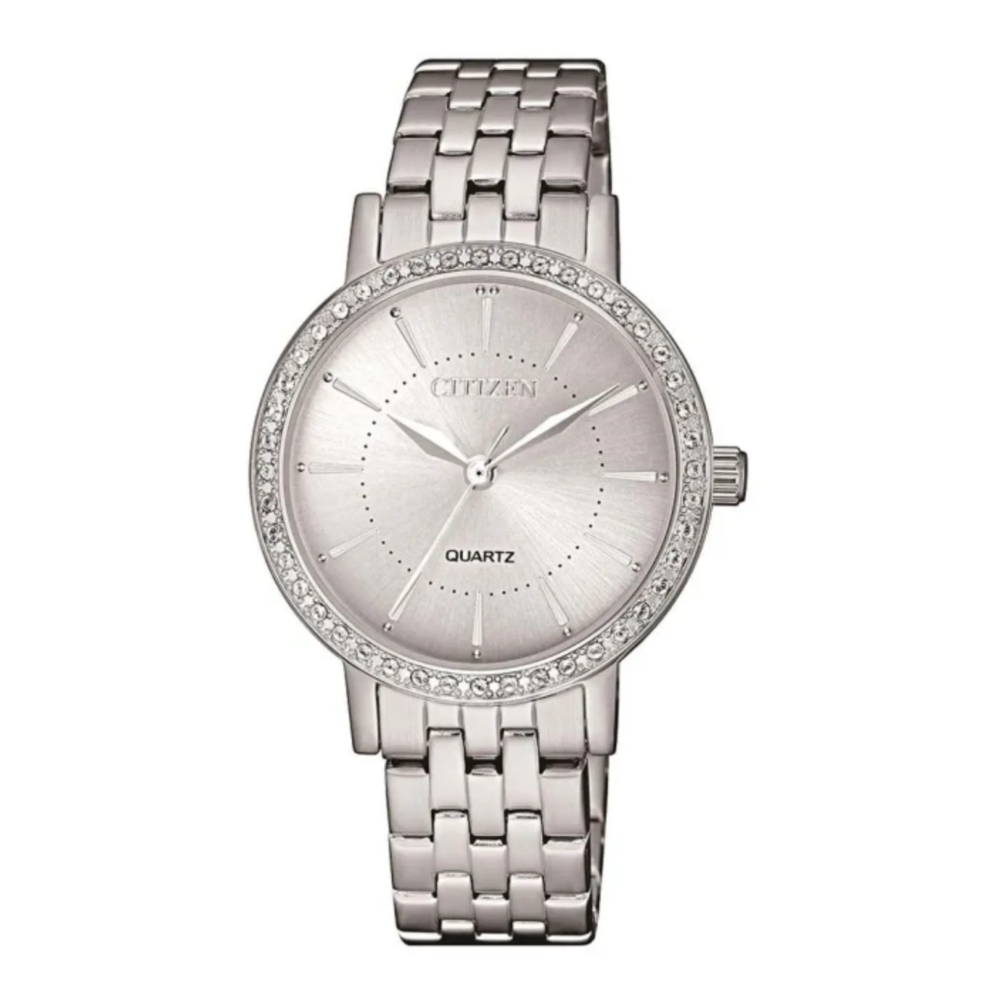 Citizen Quartz Stainless Watch with Swarovski Bezel EL3040-80A