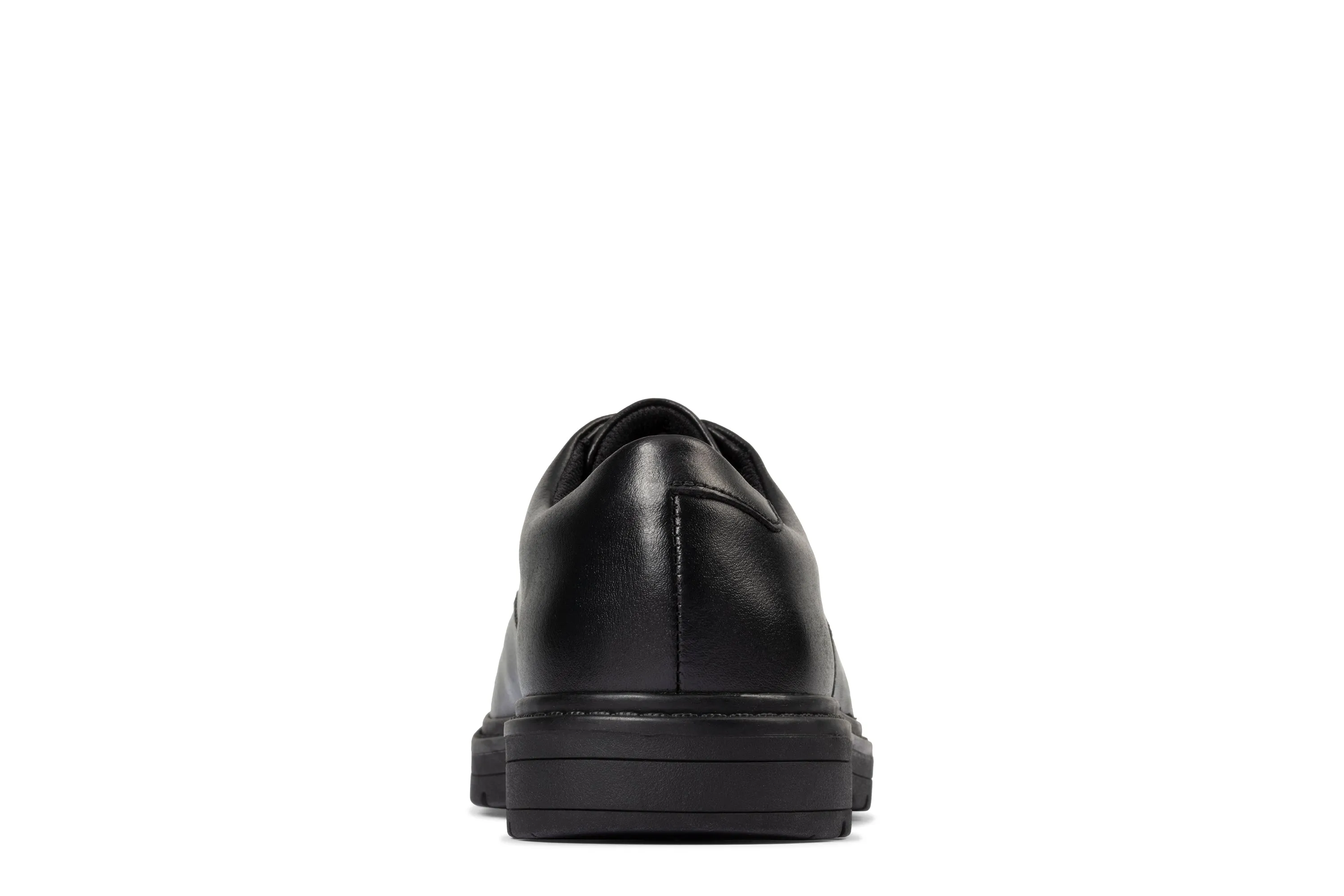 Clarks Loxham Derby Boys Black School Shoe