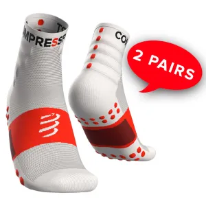 COMPRESSPORT TRAINING SOCKS-2 PACK - WHITE (XU00001B_001)