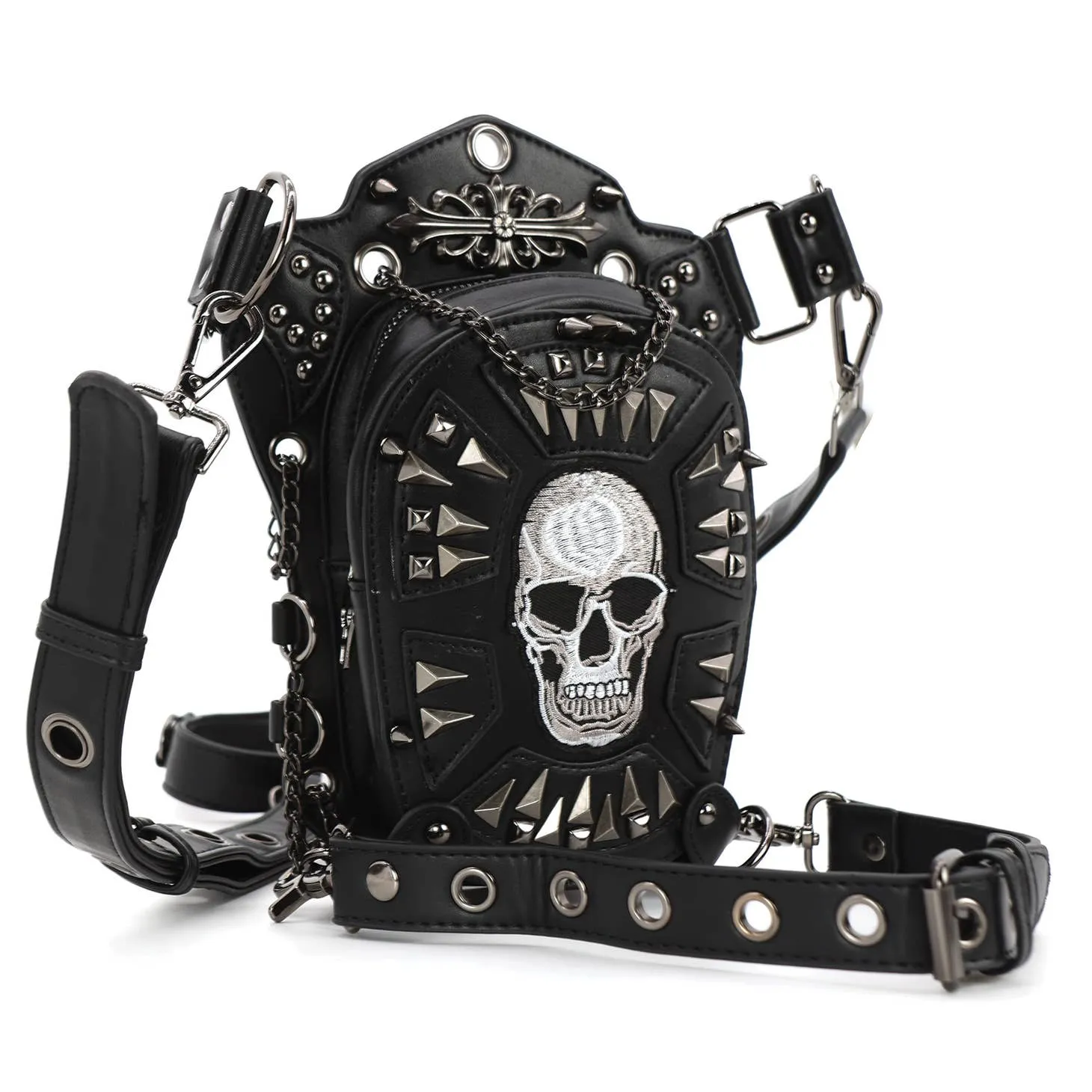 Convertible Skull Shoulder Bag/Hip Pouch