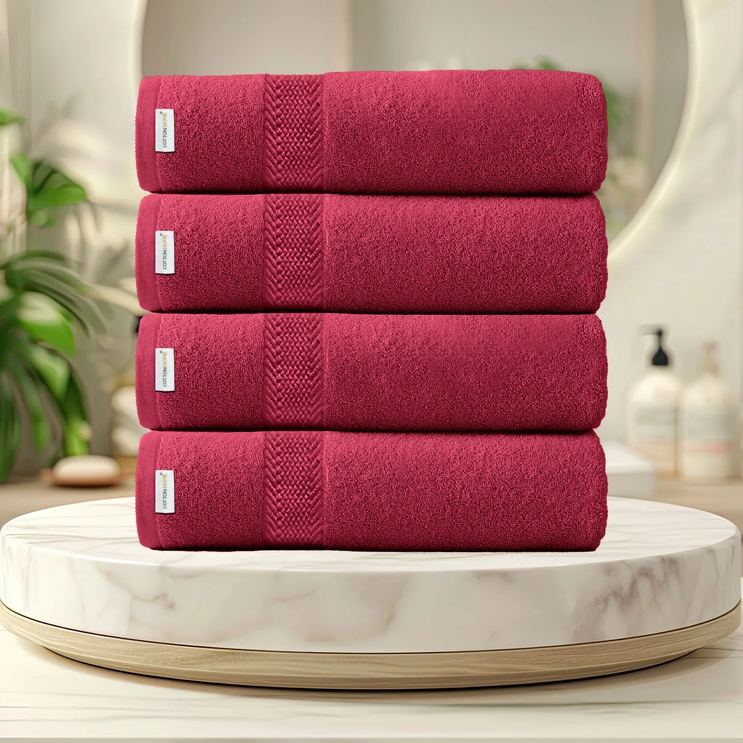 Cotton Bath Sheet 100x150 CM 4 Piece Set-Soft Feel, Quick Dry, Highly Absorbent Durable Towels