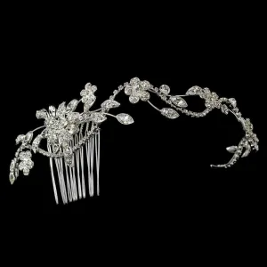 Crystal Side Accenting Floral Headjpiece