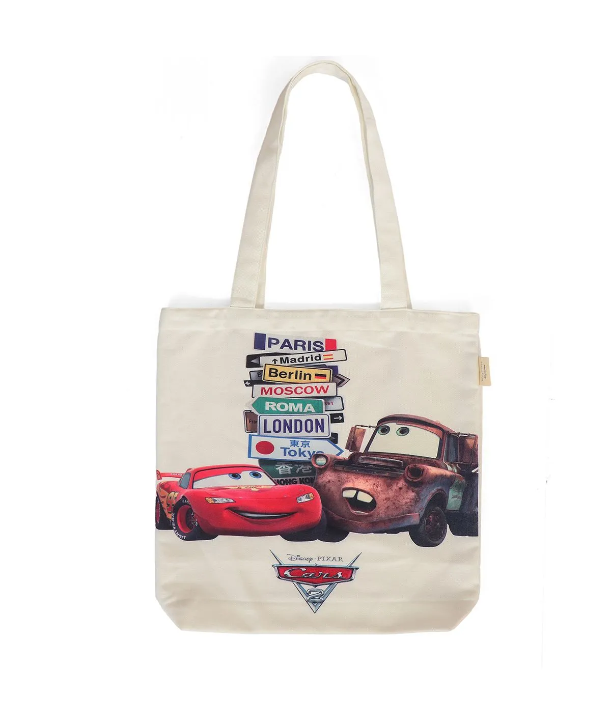 Disney Cars - White Color Canvas  Shoulder Handbag