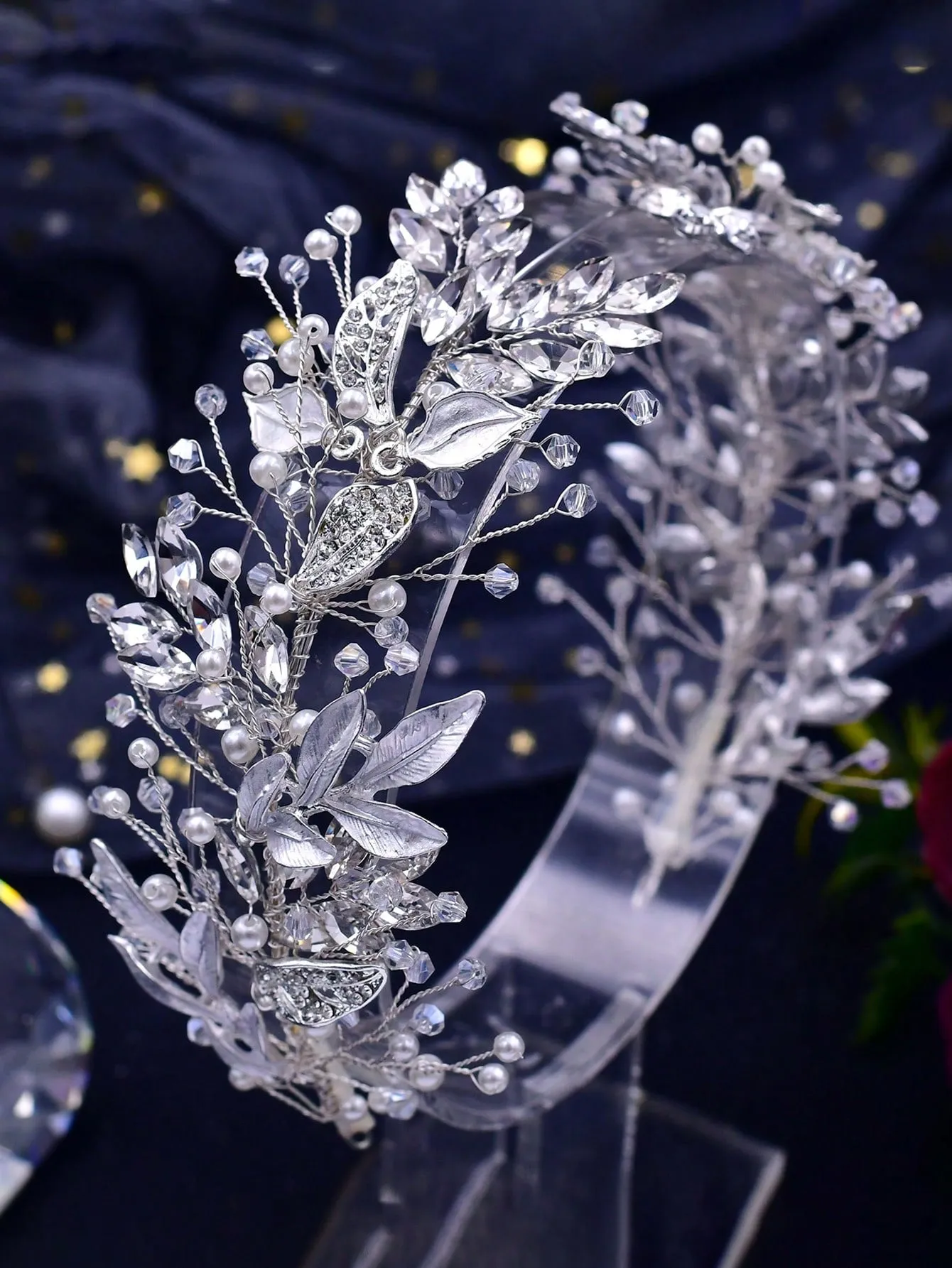 Elegant 1pc Luxurious Alloy & Rhinestone Bridal Headband Hair Accessory For Wedding Royal Tiaras