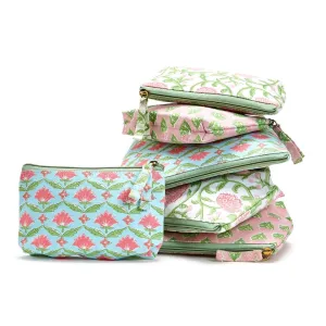 Floral Block Print Pouches