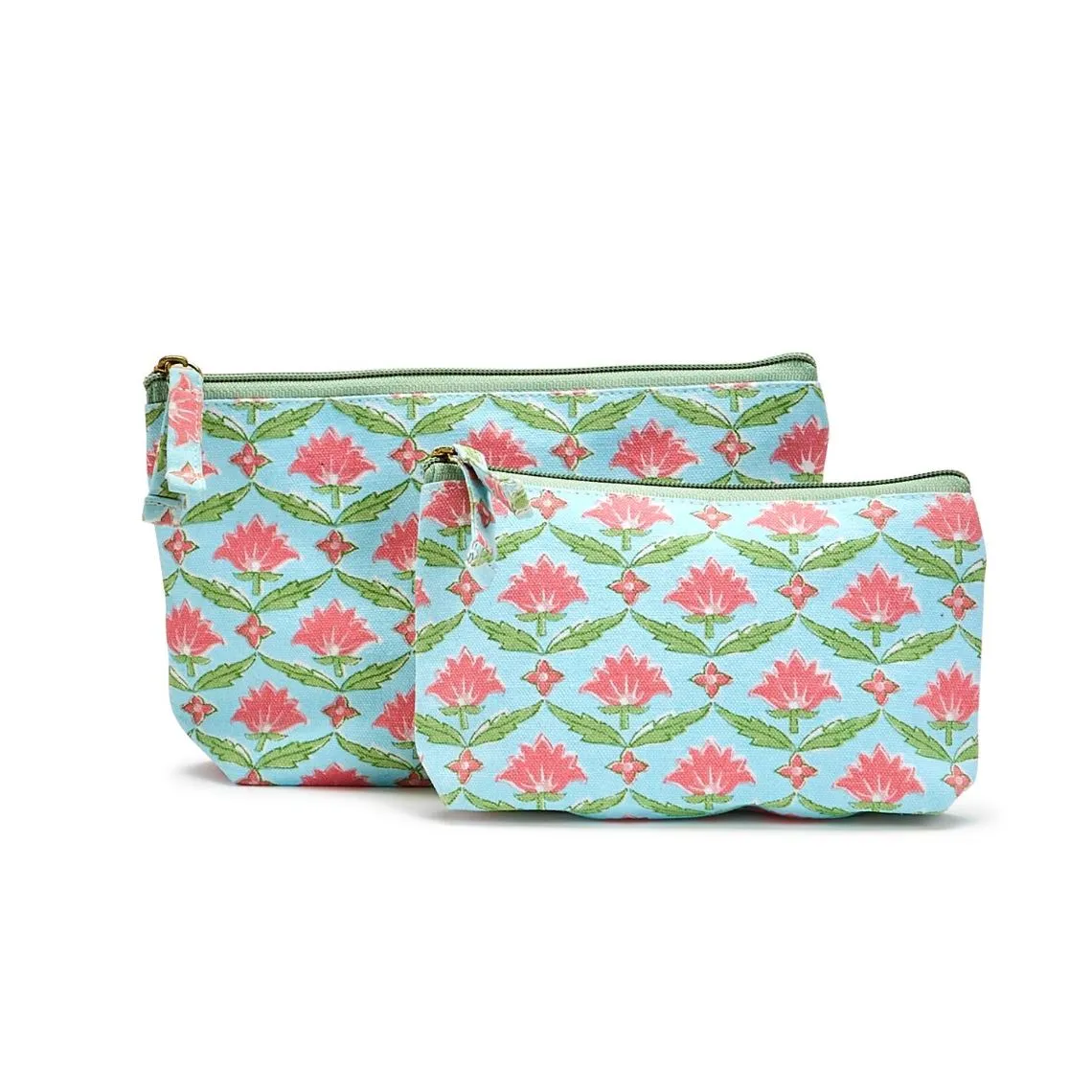 Floral Block Print Pouches