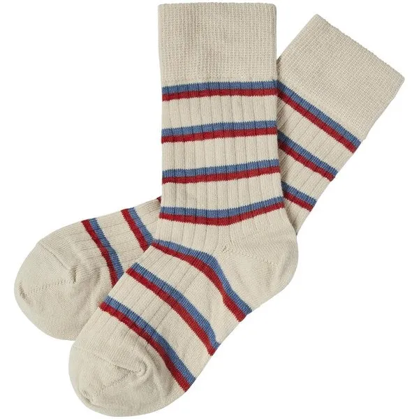 FUB Crimson Red/Azure 2-pack Thin Striped Socks