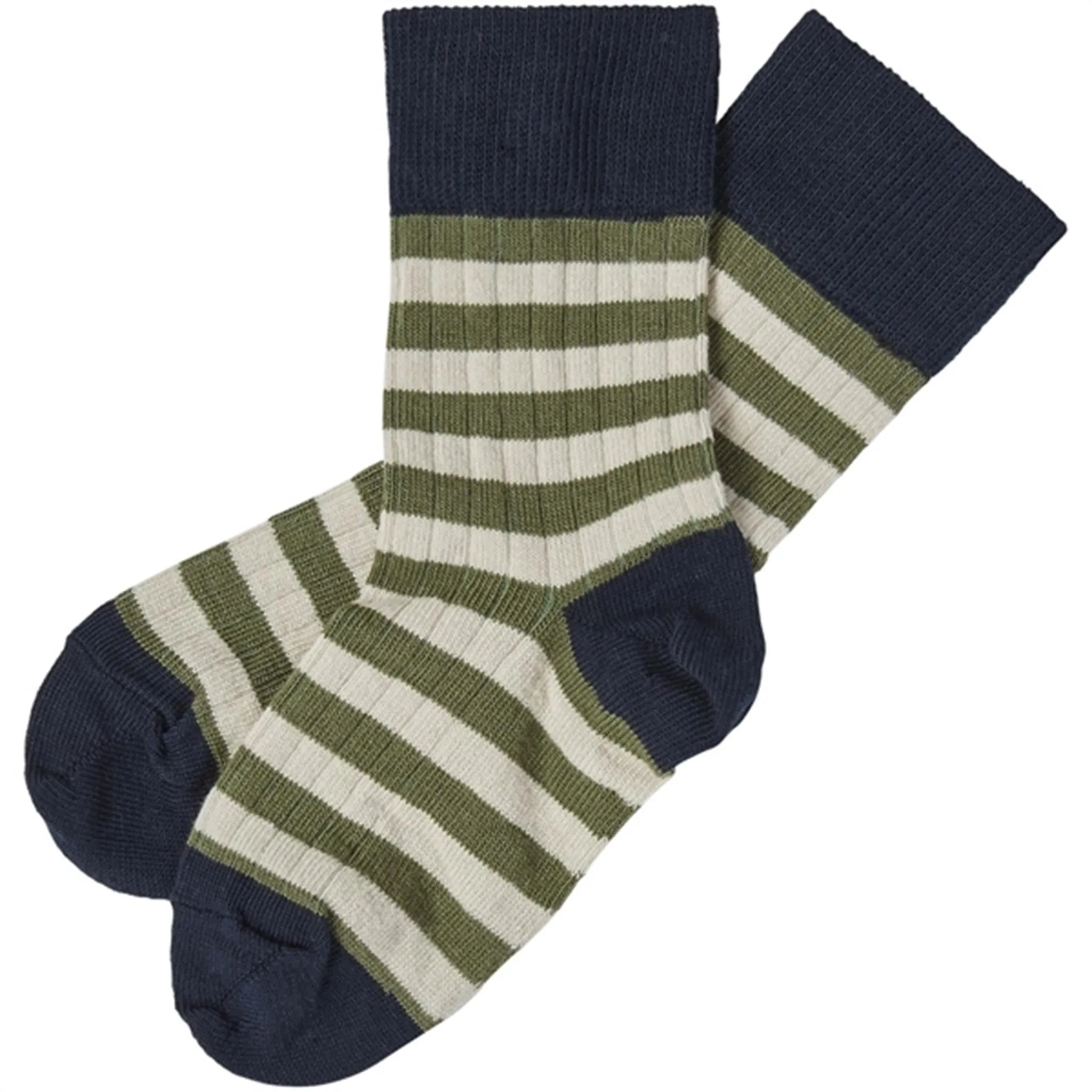 FUB Dark Navy/Olive 2-pack Classic Striped Socks