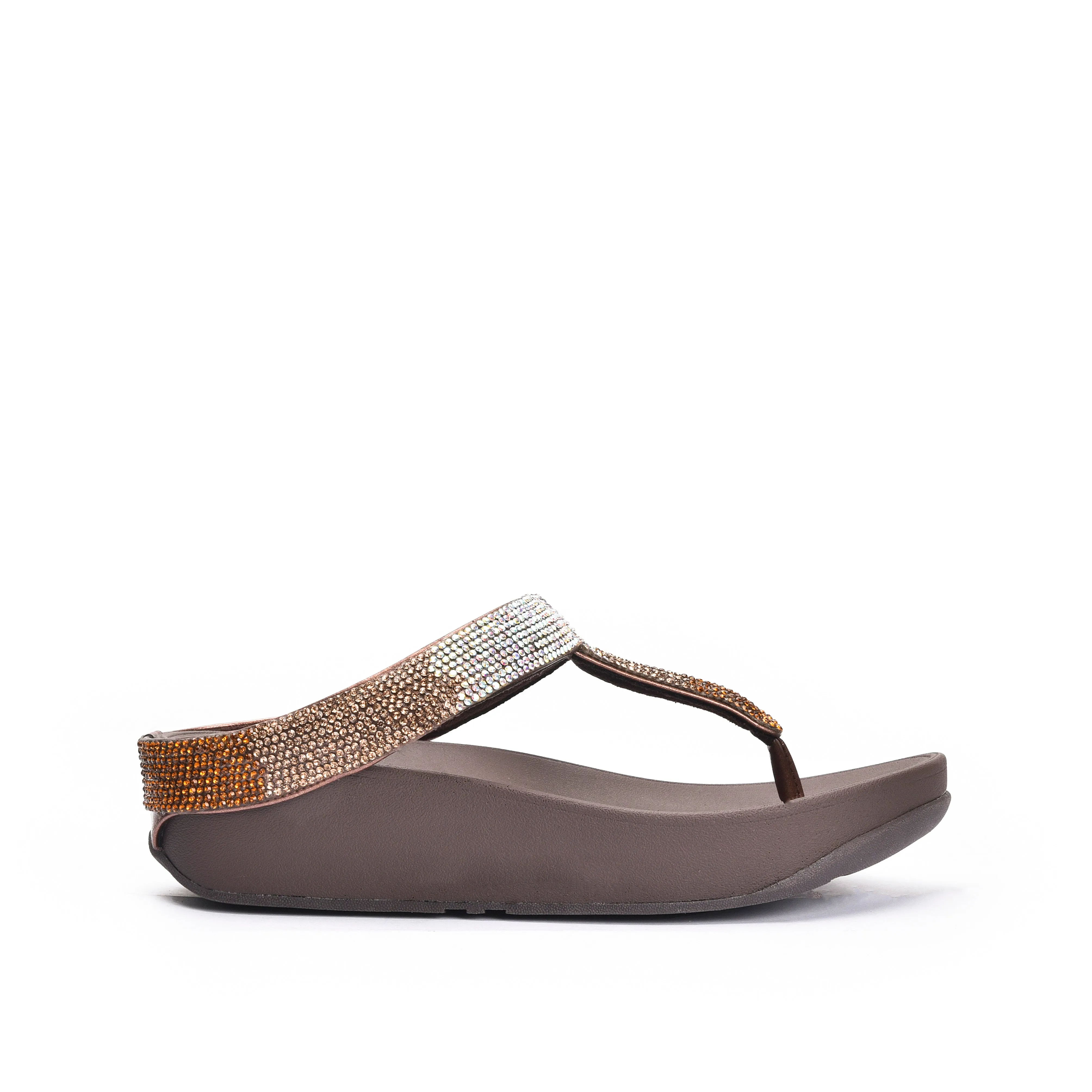 Glamorous Bronze Embellished Flip-Flops | 751RB-X