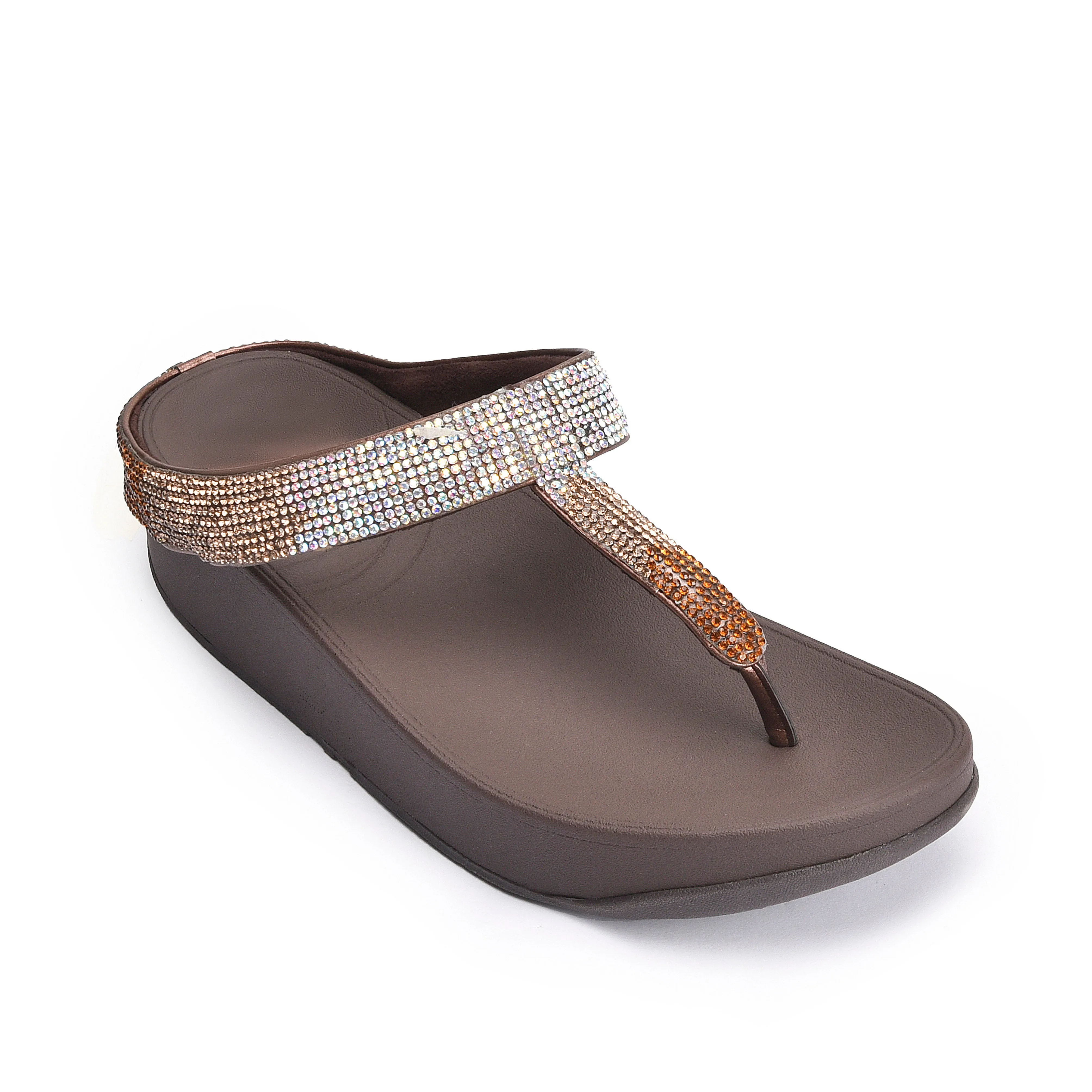 Glamorous Bronze Embellished Flip-Flops | 751RB-X