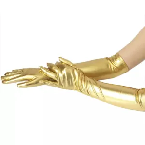 Great Gatsby 1920's Bridal Flapper Long Gloves - Metallic Gold