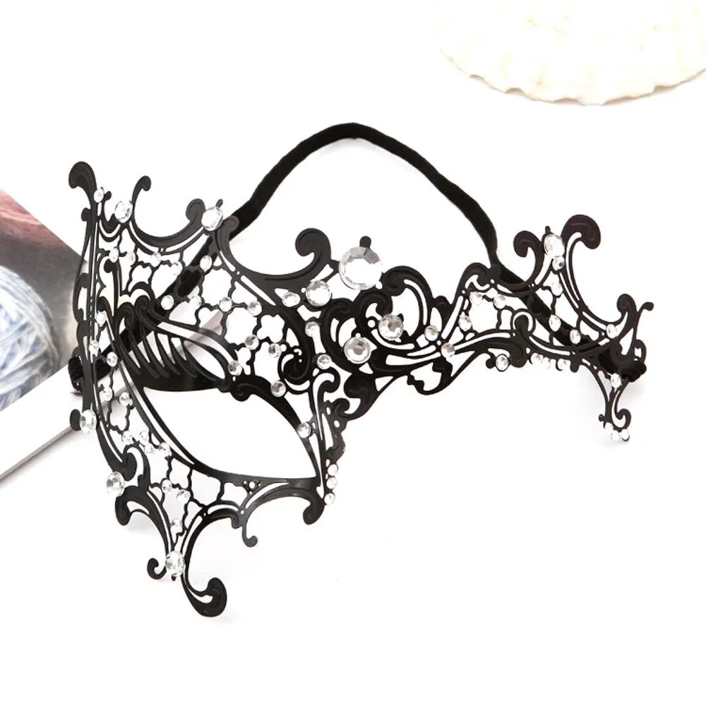 Half Face Laser Cut Venetian Ladies Masquerade Ball Party Mask - Black ((Style 7))