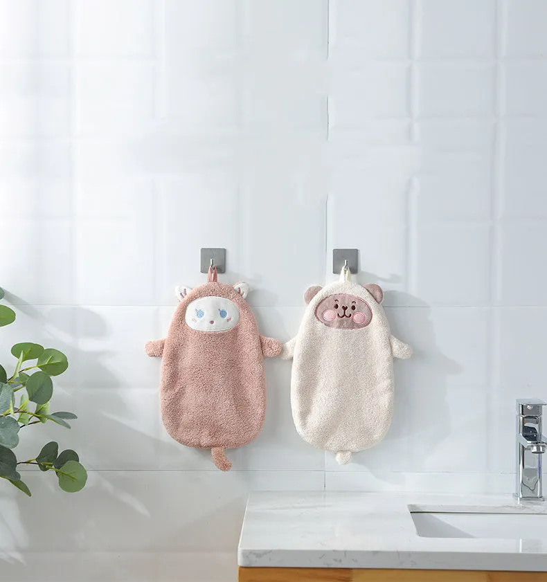 Hand Towels Can Be Hung Cartoon Absorbent Towels Bathroom Housework Cleaning