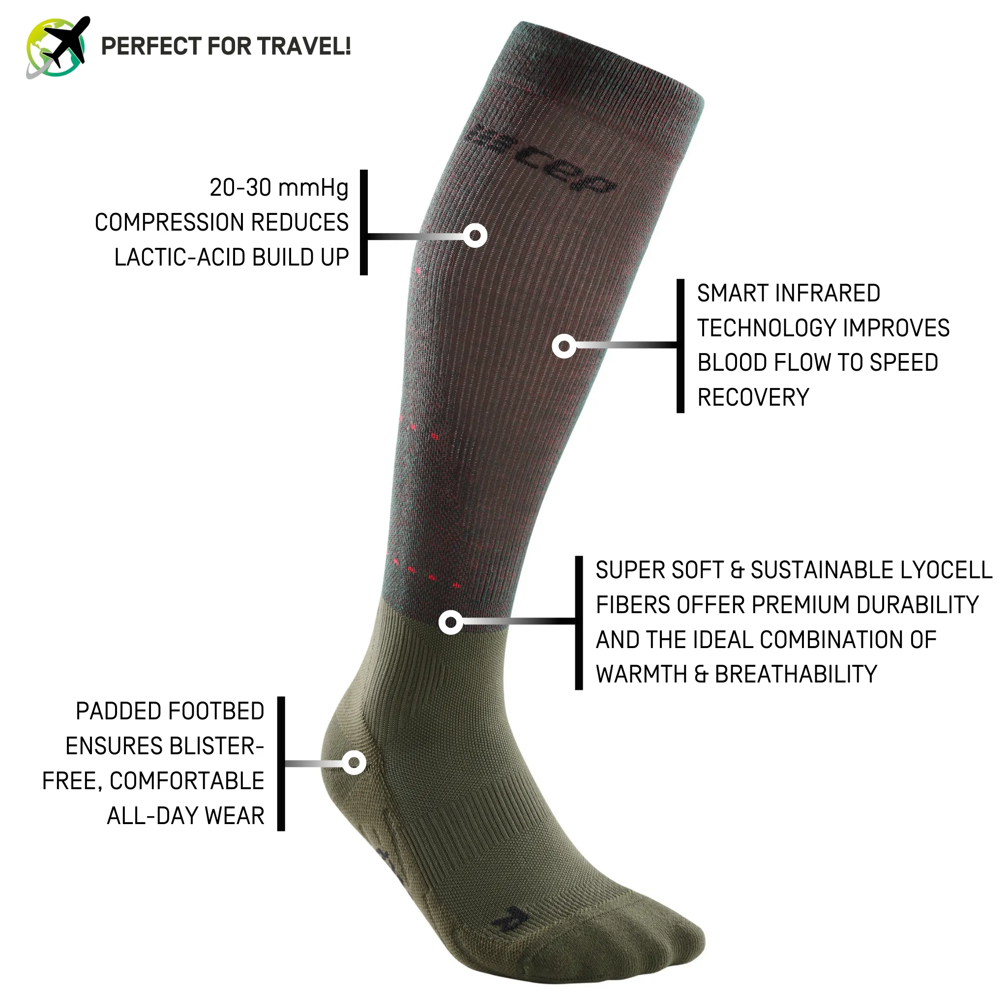 Infrared Recovery Compression Socks, Women