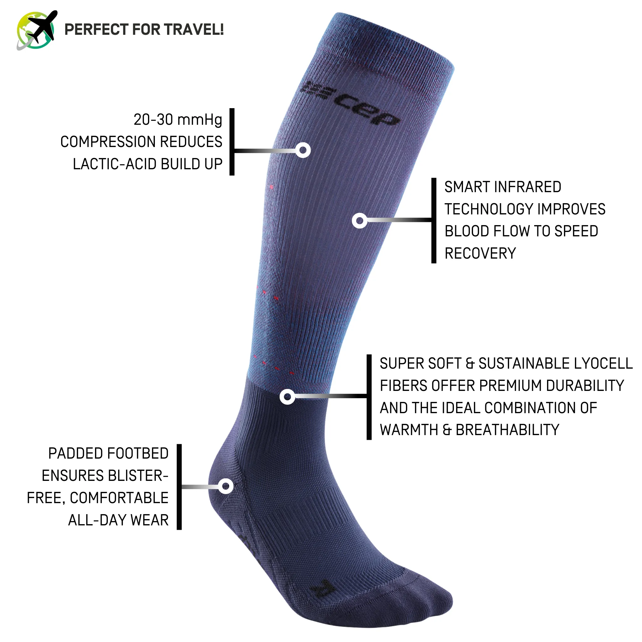 Infrared Recovery Compression Socks, Women