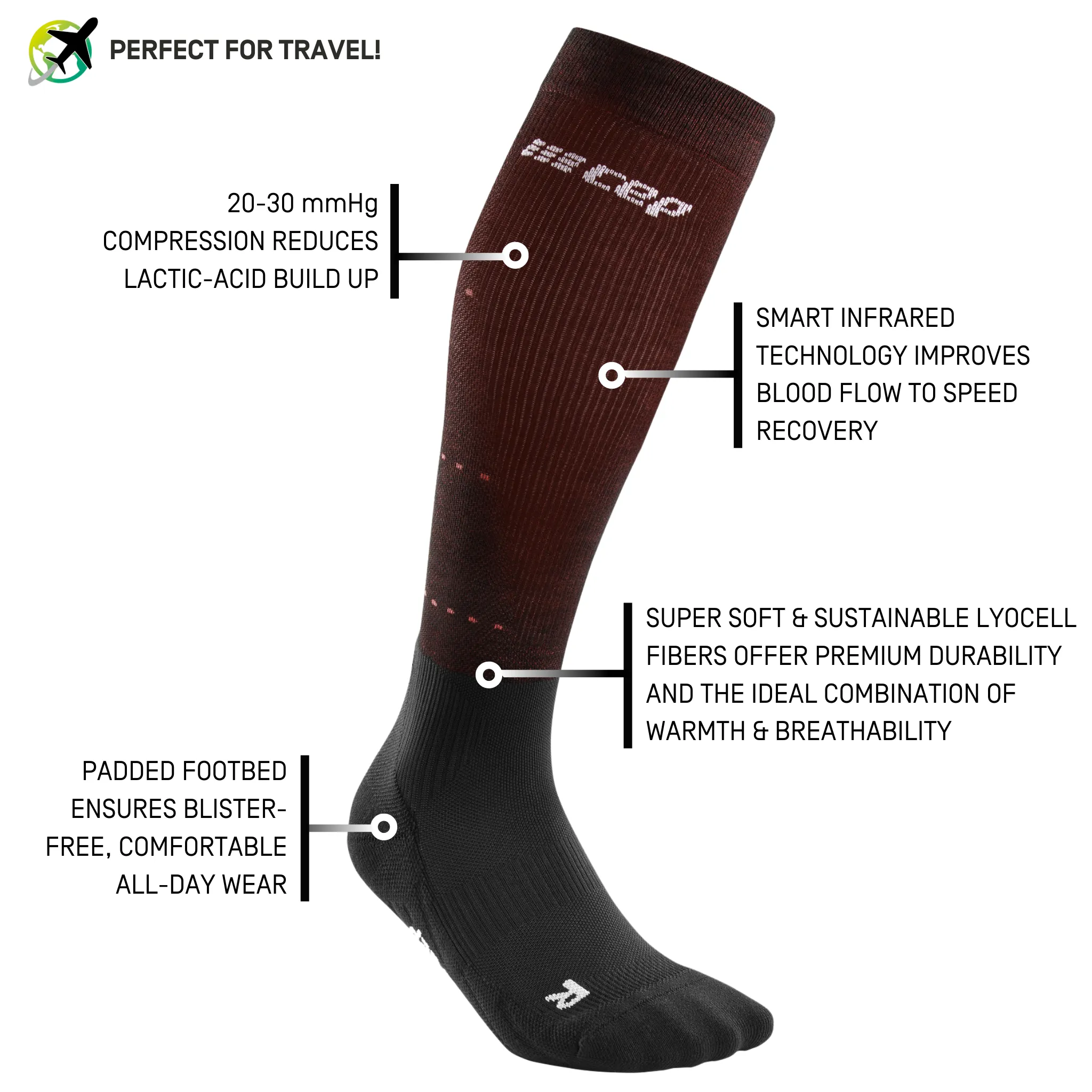 Infrared Recovery Compression Socks, Women