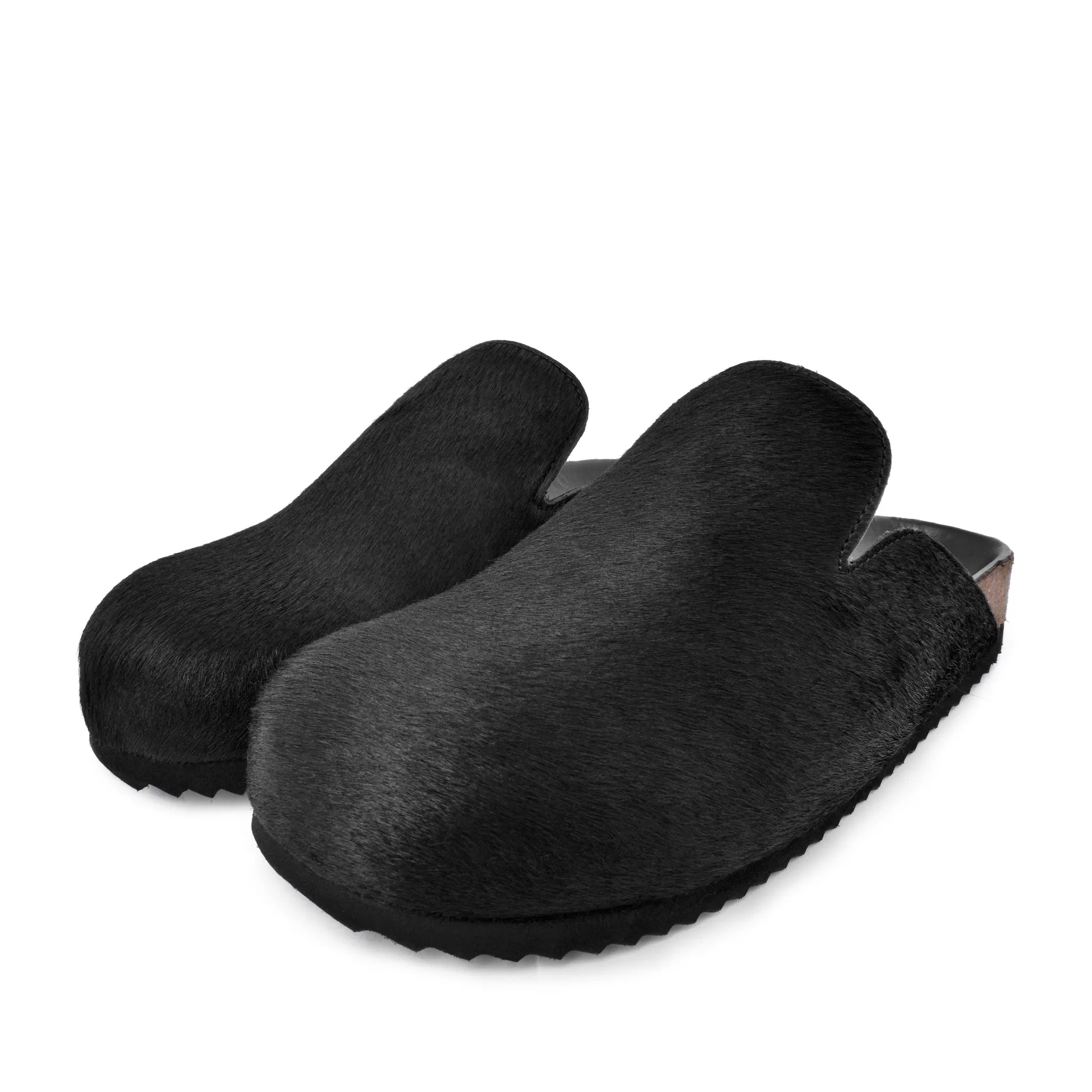 Kibo Black Pony Hair Mules