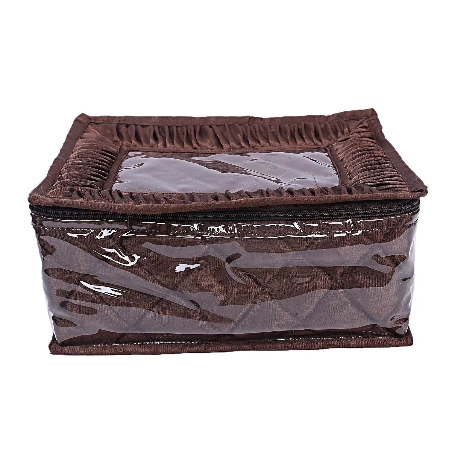 Kuber Industries Faux Leather Rexine Jewellery Box, Brown, (Model: CM535)