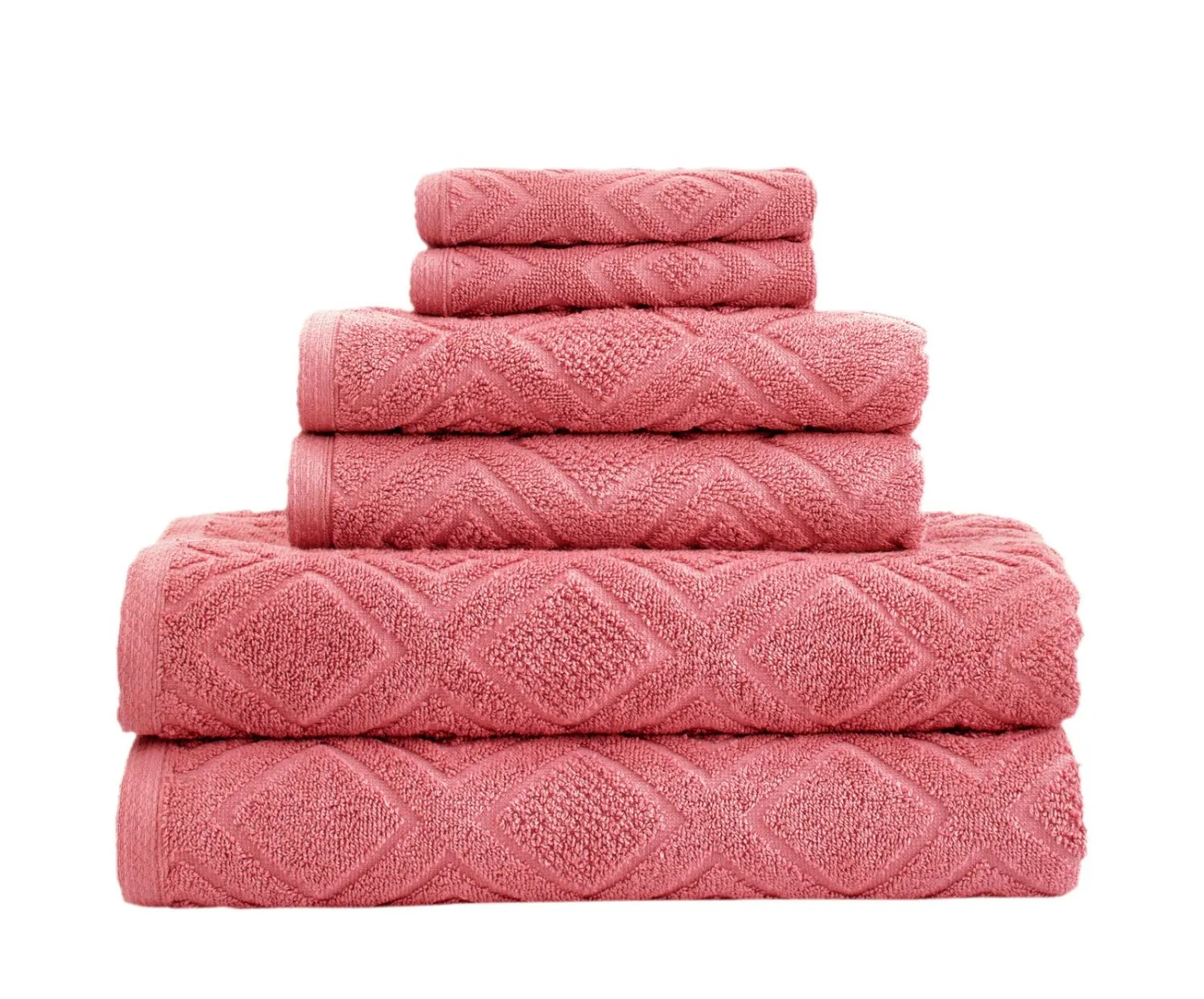 Larue Turkish Cotton Diamond Pattern Towel 6Pc Set