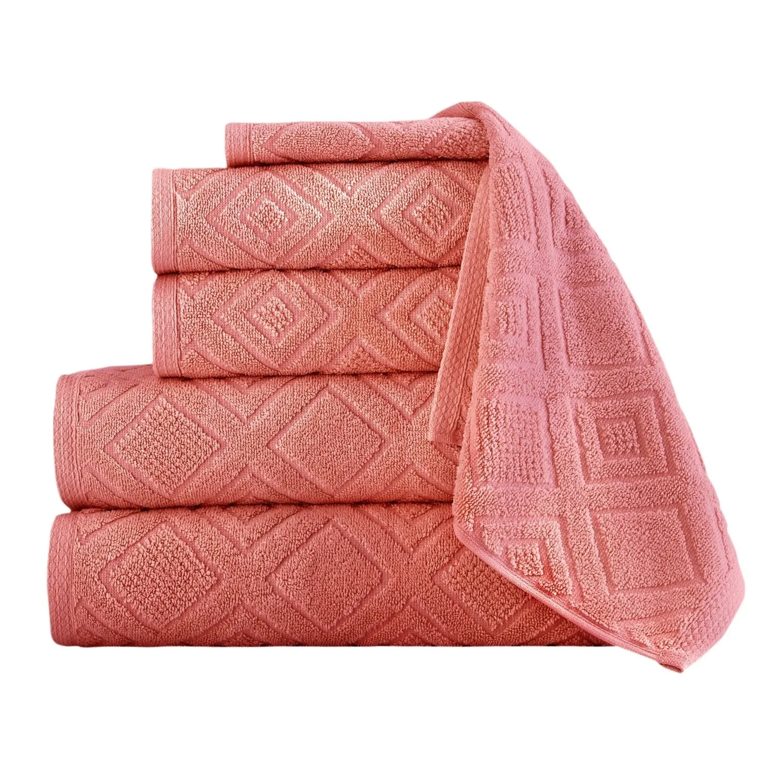 Larue Turkish Cotton Diamond Pattern Towel 6Pc Set