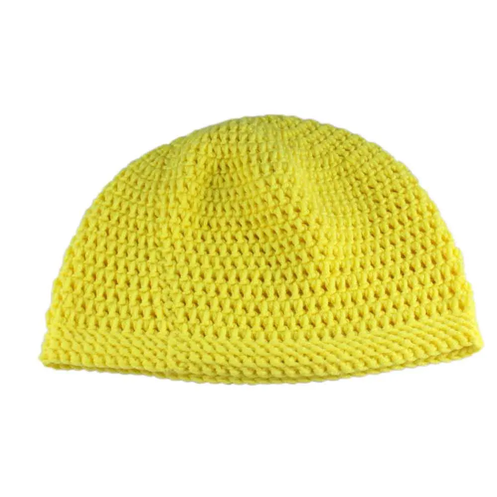 Lemon Yellow Crochet Beanie Hat Medium/Large - JMCH17ML