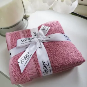 Lotus Pink Cotton Terry Guest Towels - Set of 3