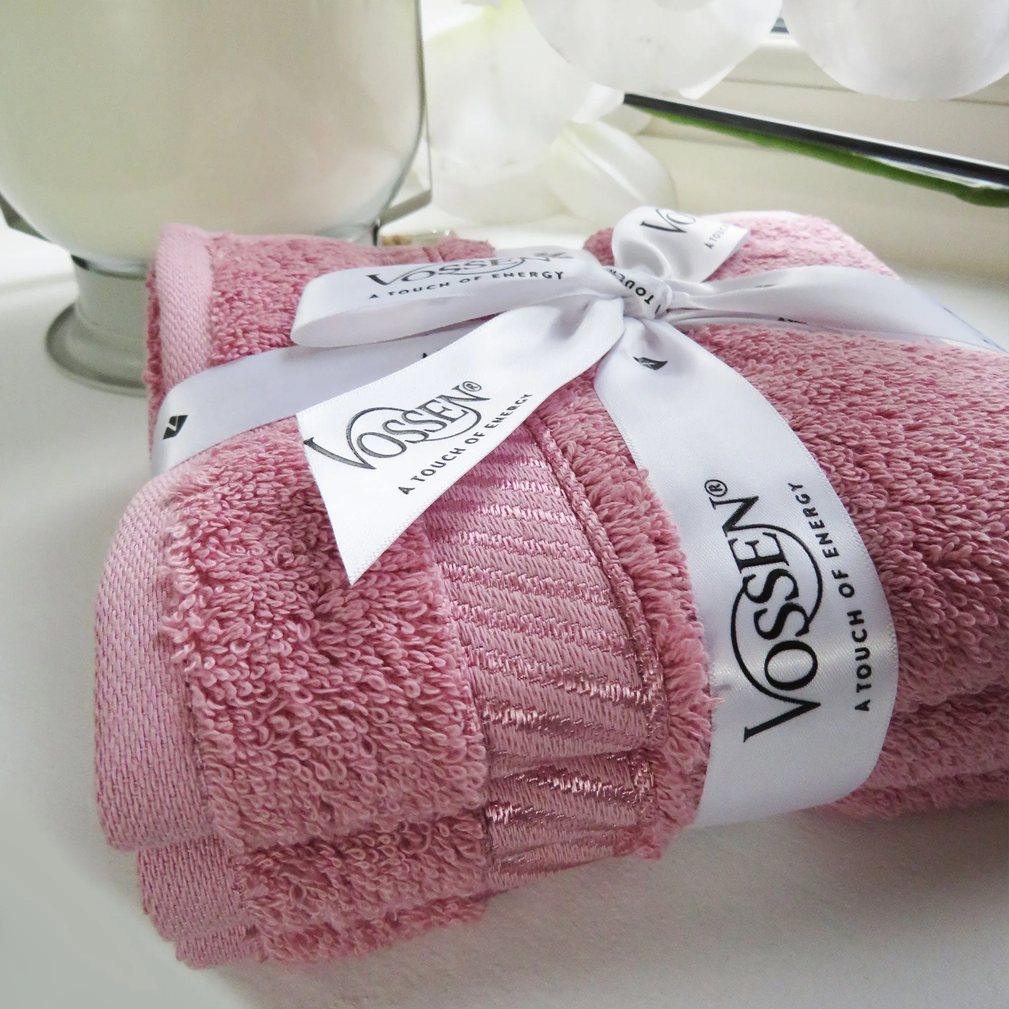 Lotus Pink Cotton Terry Guest Towels - Set of 3