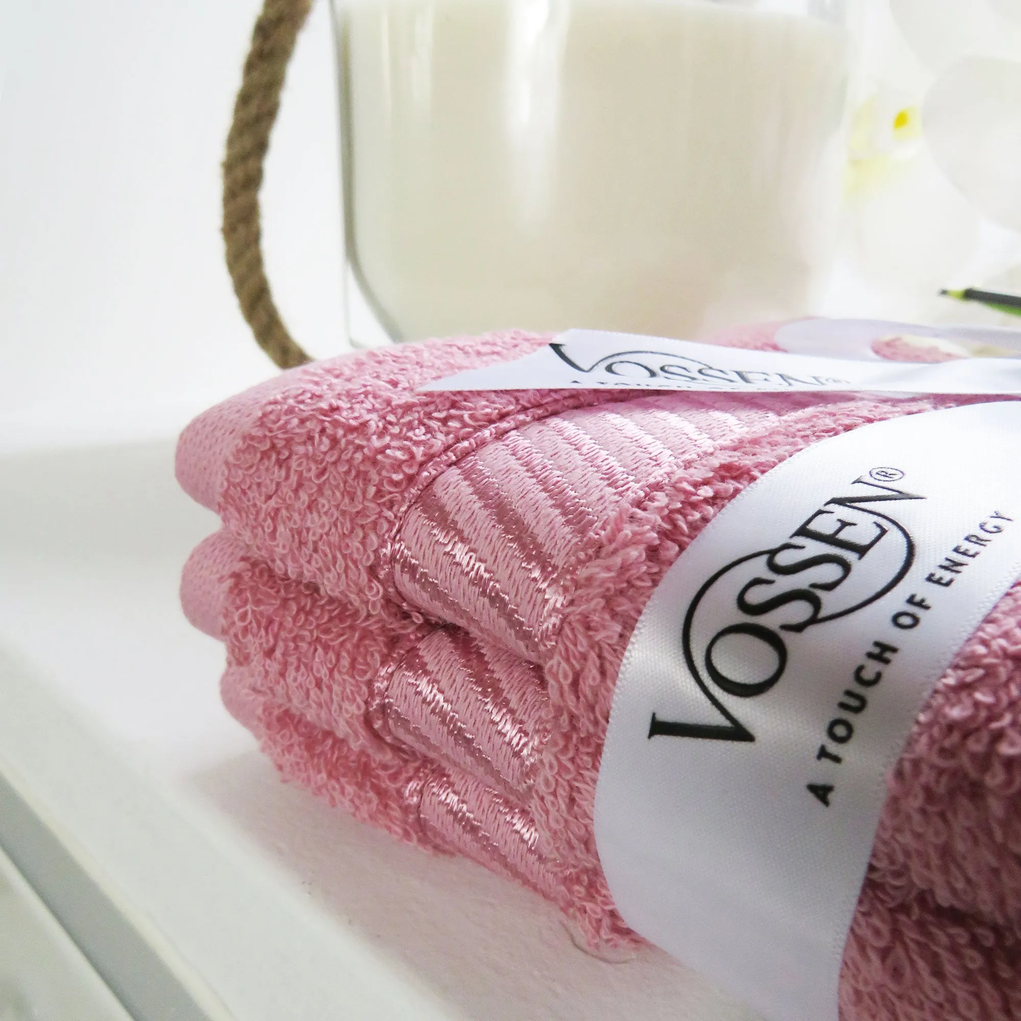 Lotus Pink Cotton Terry Guest Towels - Set of 3