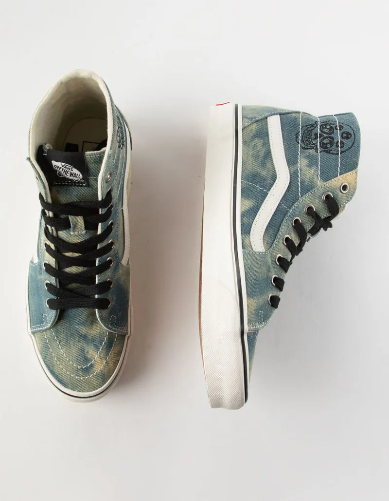 Men's Denim Embroidery SK8-Hi Tapered - Denim Blue/Olive/White