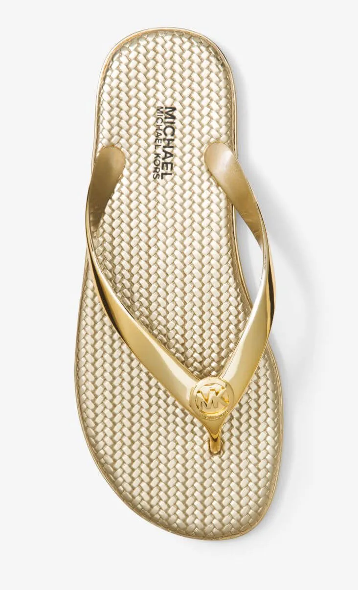 Michael Michael Kors Jet Set Metallic Jelly Slides, Gold