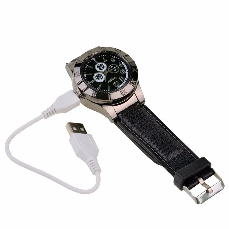 New Military Electronic Lighter Usb Quartz Watch Man Quartz Sports Cigarette Lighter Men Watches