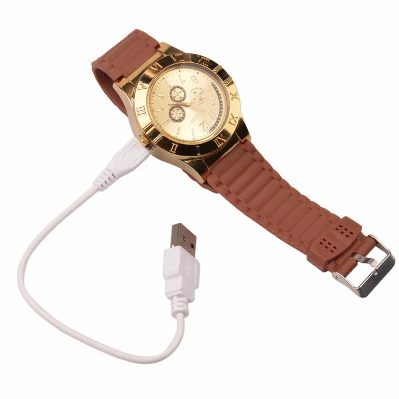 New Military Electronic Lighter Usb Quartz Watch Man Quartz Sports Cigarette Lighter Men Watches