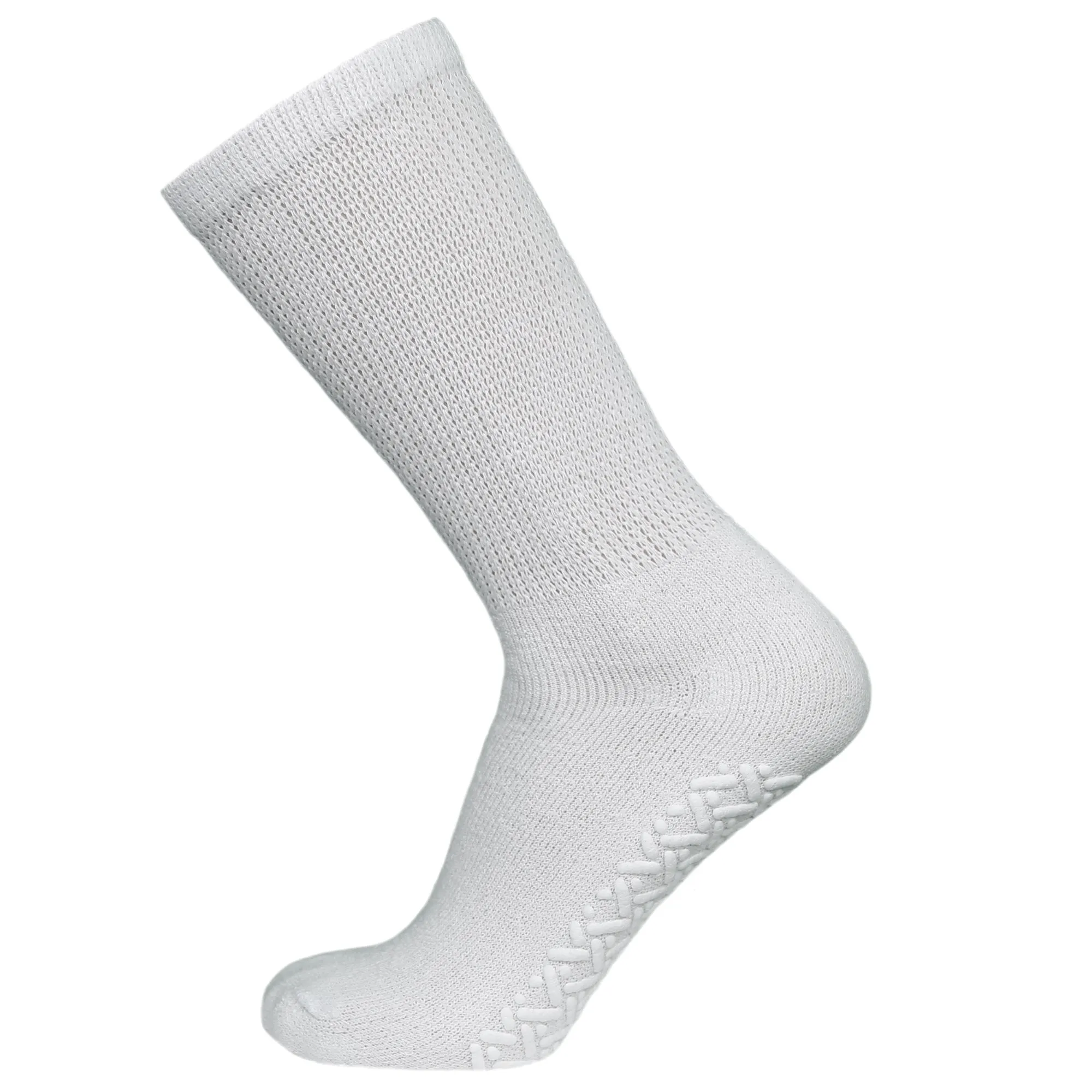 Non-Skid Diabetic Crew Socks with Gripper Bottom