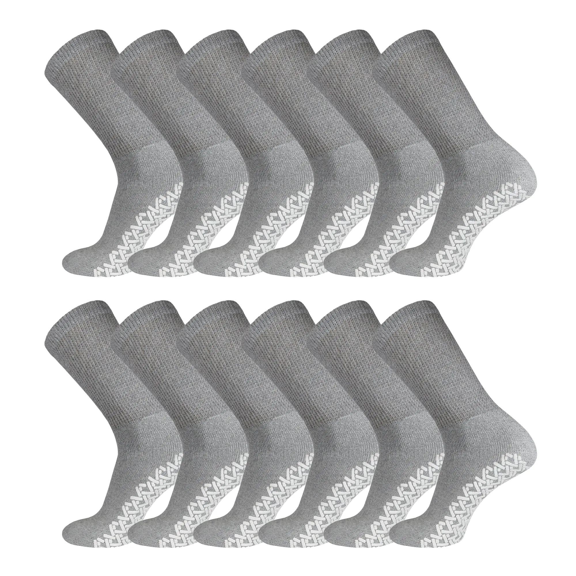 Non-Skid Diabetic Crew Socks with Gripper Bottom