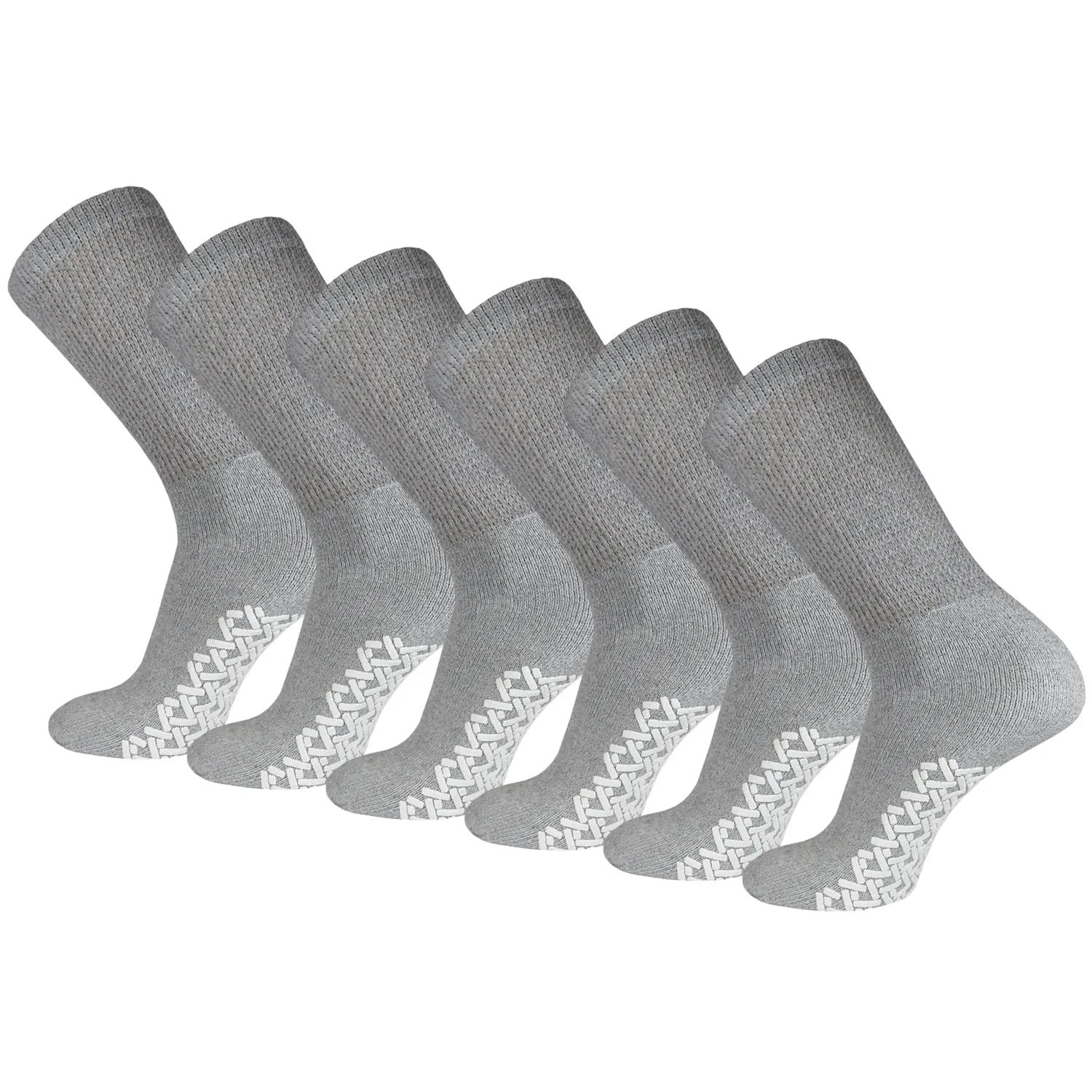 Non-Skid Diabetic Crew Socks with Gripper Bottom